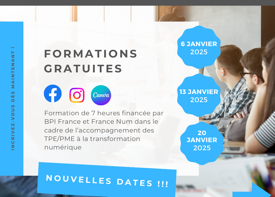 Formations Facebook Instagram et Canva gratuites sur Cherbourg en Cotentin