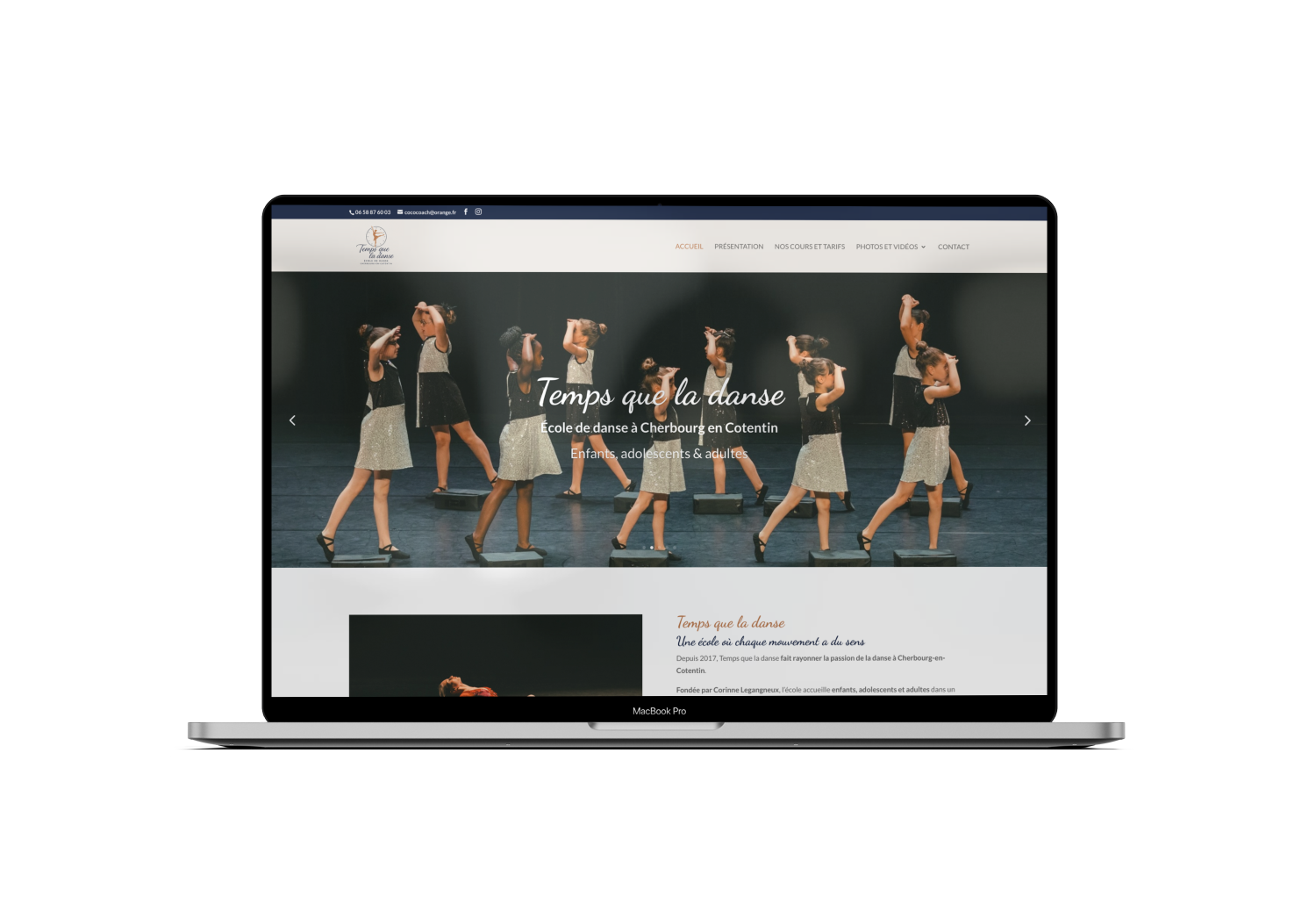 Refonte site internet Temps que la danse