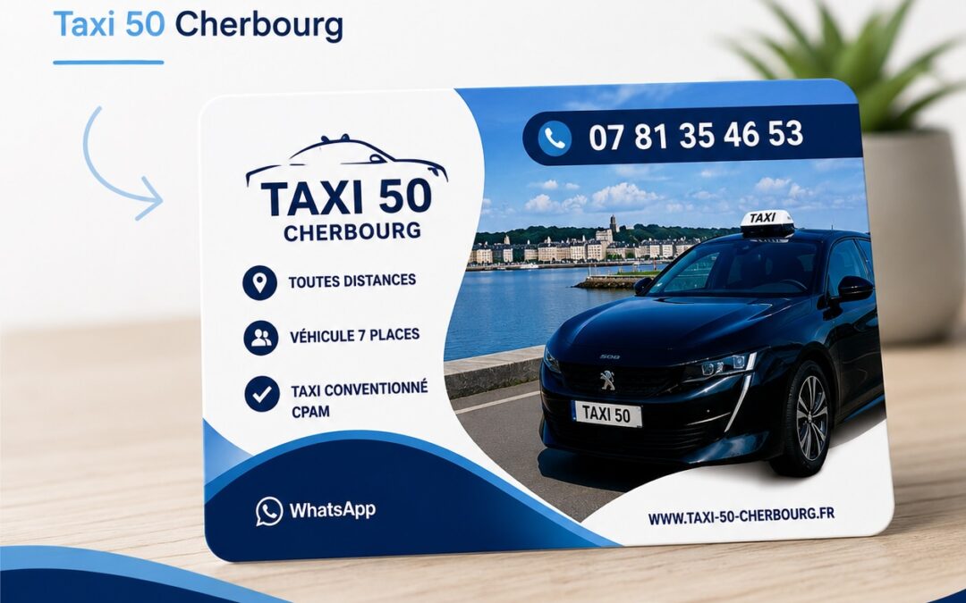 Création d’une carte de visite pour Taxi 50 Cherbourg