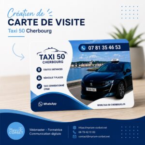 Création d’une carte de visite pour Taxi 50 Cherbourg