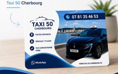 Création d’une carte de visite pour Taxi 50 Cherbourg